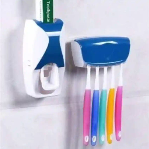 Automatic Universal Toothpaste Dispenser And 5 Tooth Brush Holder For Home Bathroom Accessories - Tooth Brusher Holder - Image 2