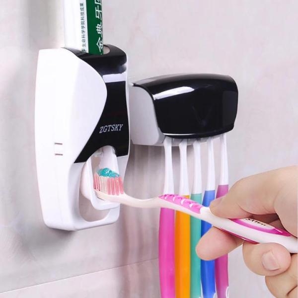 Automatic Universal Toothpaste Dispenser And 5 Tooth Brush Holder For Home Bathroom Accessories - Tooth Brusher Holder - Image 5