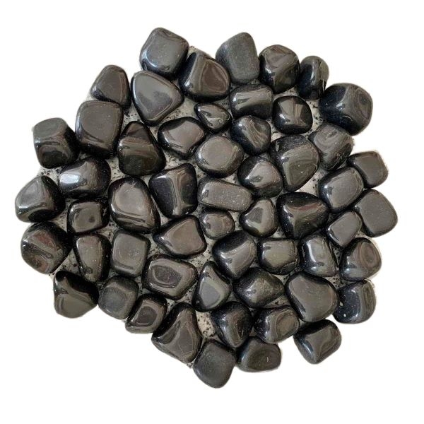 1 KG Large Size Glossy Black Stone Pebbles For Aquarium And Garden Decoration - Image 2