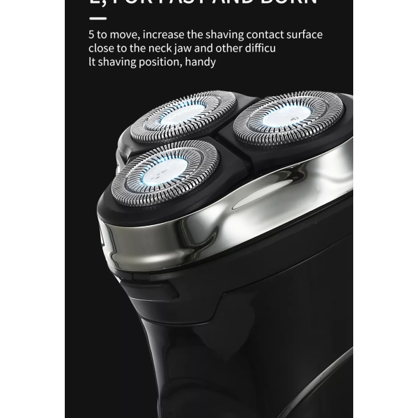 VGR V - 318 Professional Rechargeable Electric Hair Trimmer/Shaver Rotary Three shaving heads - Image 3