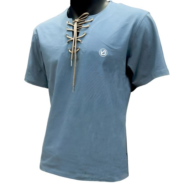 VIRJEANS (VJC866) Plain Stylish T-shirt For Men- Sky Blue - Image 2