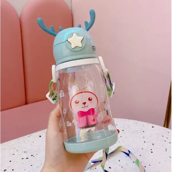KOJA Water Bottle For Kids School/Outdoor/Travel Cute Cartoon Fashion Shoulder Strap Lovely Deer Fawn Bottle - Image 2
