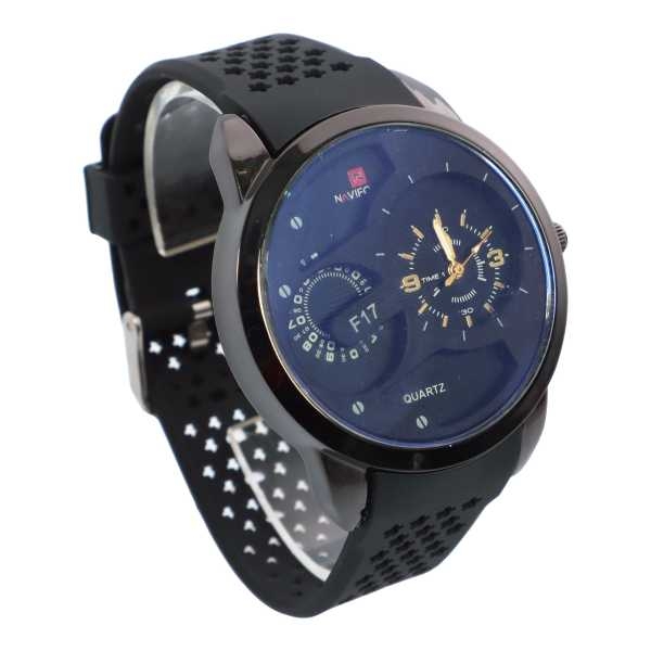 Black Color Unisex Dial Casual Rubber Strap Watch - Image 3