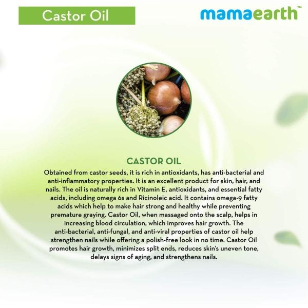 Mamaearth Castor Oil For Healthier Skin, Hair And Nails With 100% Pure And Natural Cold-Pressed Oil, 150Ml - Image 3