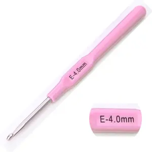 4MM Crochet Hook Aluminium Hook Plastic Handle