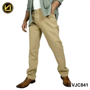 VIRJEANS (VJC841) Stretchable Cotton Chinos Pant For Men-Khaki