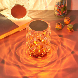 LED Crystal Table RGB Lamp Diamond Rose Night Light Touch Atmosphere