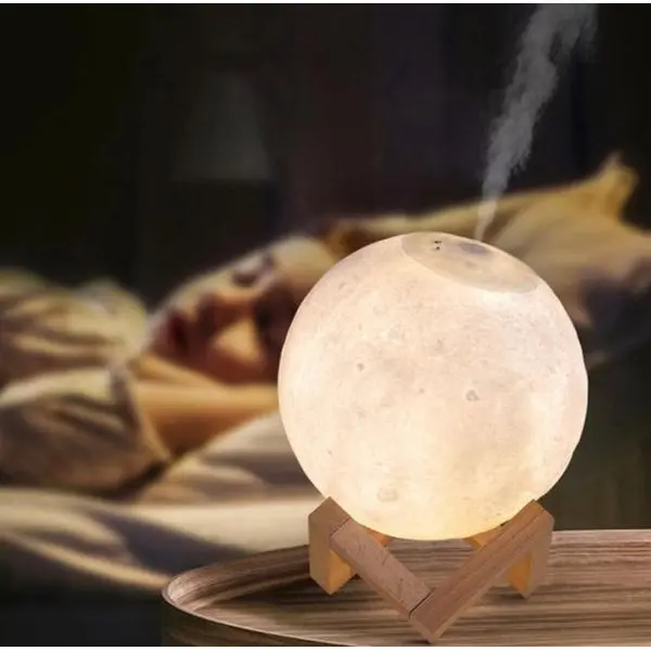 Moon Lamp With Wooden Base Home Decor Light - Moon Shape Design Table Lamp | Lamp For Home Decoration -15cm & 18cm - Image 2