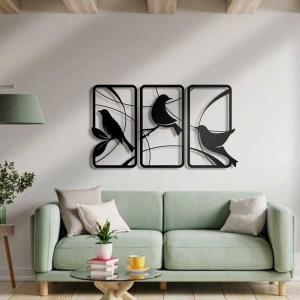 3pc Birds Of Paradise Wooden Canvas Modern Wall Art Decor