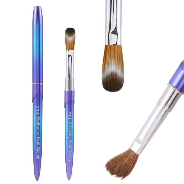 Pure Animal Hair Kolinsky Acrylic Brush Natural Red Wool Handle Nail Art Tool Nail Art Brush Manicure Peddicure Tool Nail Salon Beauty Accessories - Image 4