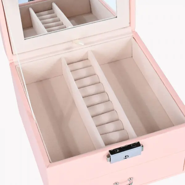 Leather Drawer Jewelry Storage Velvet Tray Storage Box - Image 4
