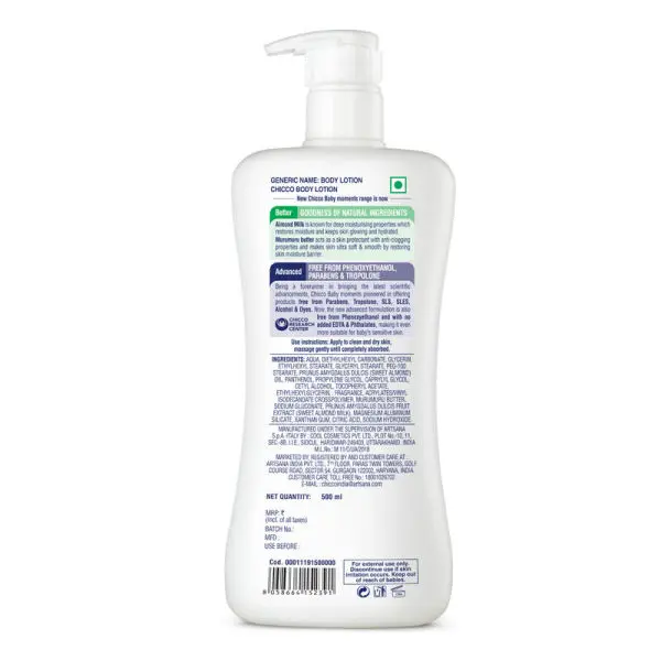 Chicco Baby Moments Body Lotion -500ml - Image 2