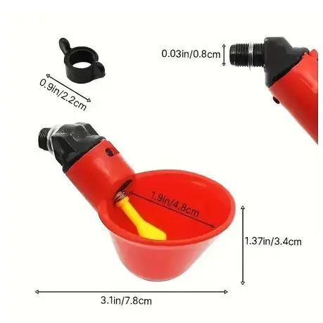 6 pcsRed Coop Drinker Full Automatic Zero Water Waste