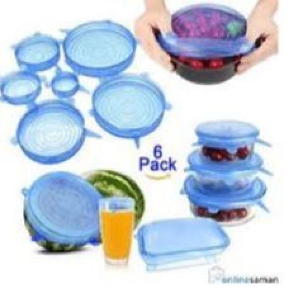 6Pcs/Set Perfect Seal Silicone Super Stretch Lids | Eco Friendly & Food Safe Material Silicone Mulitpurpose Lid - Image 4