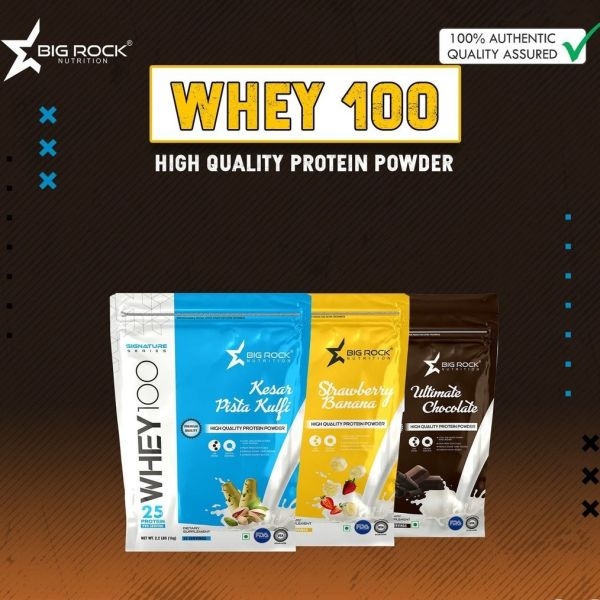 Bigrock Nutrition Whey 100 Whey Protein 33 Serving 1 kg, 2.2 Lbs(Pista Kulfi Flavour) - Image 5