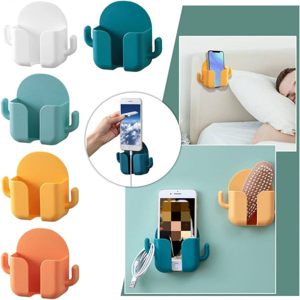 Phone Charging Bracket Wall Mounted Holder Bedside Stand Container Charger Hook For Jwellery Remote Keys Purse - Image 2