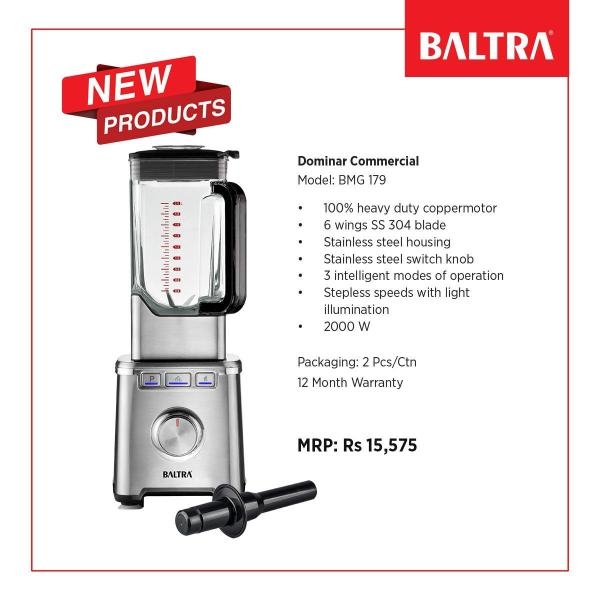 BALTRA Commercial Mixer | Dominar | 2000 Watt | 6 wings SS 304 Blades | 100% heavyduty copper motor | 12 month warranty - Image 2