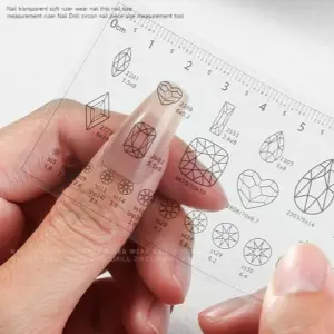 Press On Nail & Stone Measuring Ruler Nail Art Manicure Nail Salon Nail Technician & DIY Beauty Tool