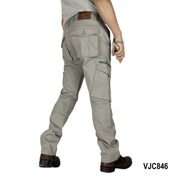 VIRJEANS (VJC846) Stretchable Cargo Box Pant For Men-Grey - Image 3