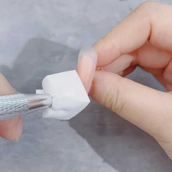 Nail Art Soft Sponges Gradient Nail Art Tool Manicure Stretch Pen Multifunctional Stainless Steel Nail Clipper Tweezer Sponge Gripper Biscuit Manicure Decorations Grip Tool + 50pc Mini Colorful Nail Files Square Nail Buffer DIY Nail Art Salon Tool - Image 4