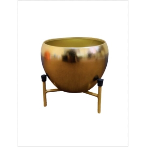 Oval Metal Pot With Metal Stand 5 Inch For Home Home, Office Indoor & Outdoor Gardening