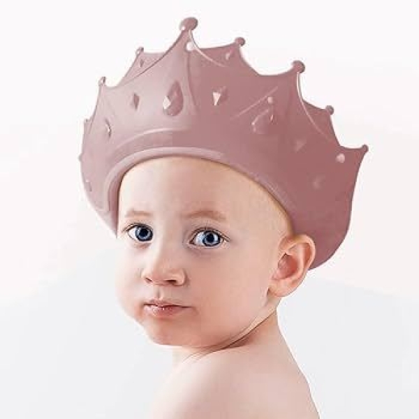 Baby bath Shower Cap,Bath Visor hat for Eye and Ear wash Protection,Adjustable Silicone Bathing Crown Waterproof Shampoo hat for Washing Hair, Shower Bathing Protection Bath Cap for Toddler, Baby, Kids, Children - Image 2