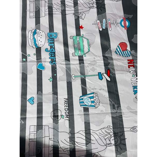 Baby Cartoon Printed Korean King Size Bedsheet With Two Pillow Cases - Image 2