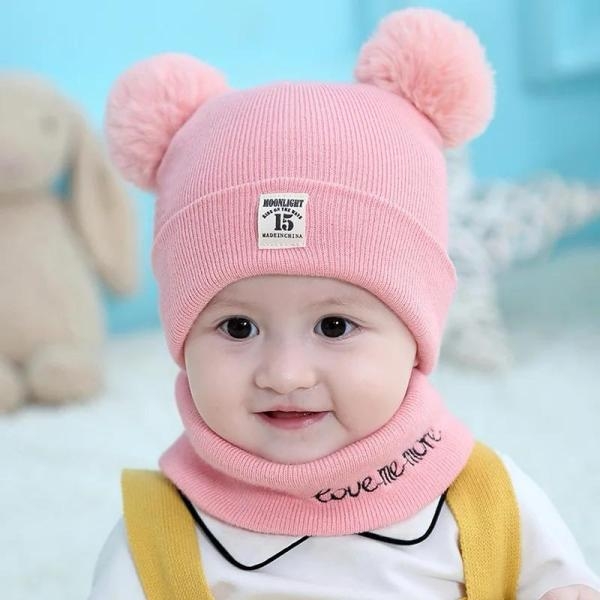 Baby Hat and Scarf Set 2 Pieces Warm Autumn Winter for Kids - Image 4