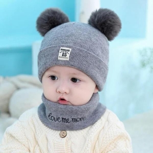 Baby Hat and Scarf Set 2 Pieces Warm Autumn Winter for Kids