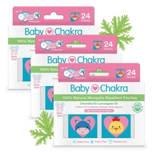 BabyChakra 100% Natural Mosquito Repellent Patches For Babies with 24 Hours Protection, Toxins Free Dermatologically Tested, Protects from Dengue Malaria Chikungunya