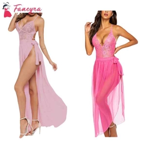 Babydoll Lingerie Nightdress Long Night Gown Sleepwear Free Size