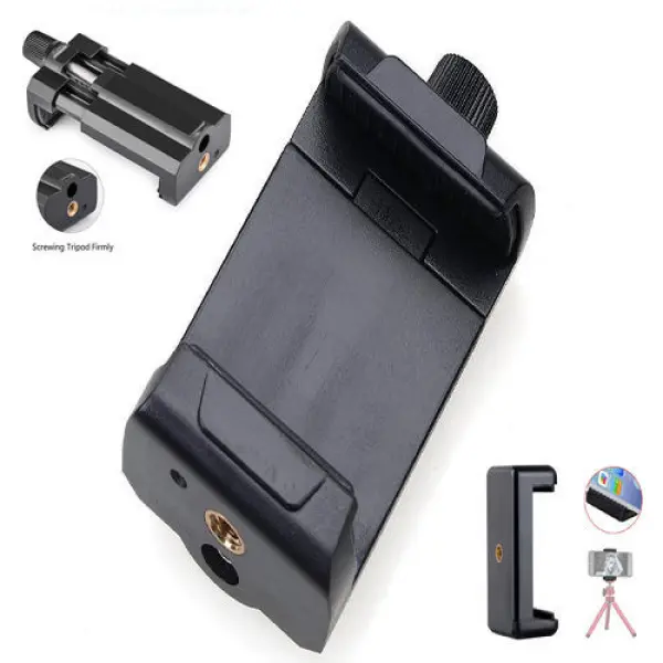Smartphone Clamp Tripod Mount Adapter Bracket Phone Holder with 1/4 inch Screw - Image 5