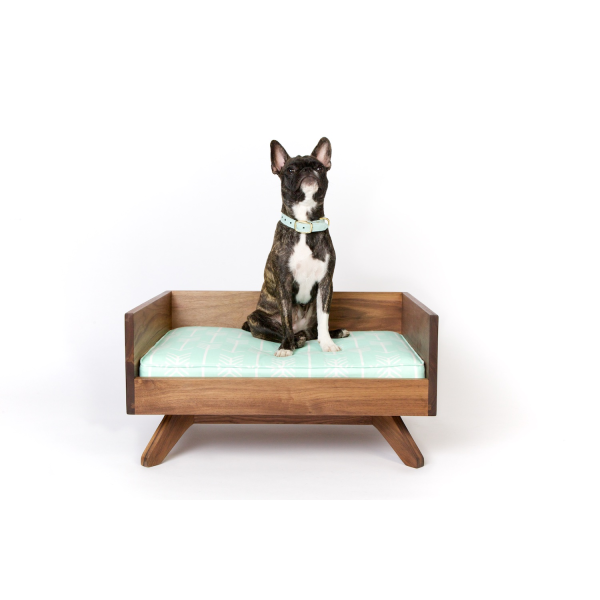Pet Sofa Cute Dog and Cat Bed Comfortable Wooden Base and Cushion Included in Brown - Image 6
