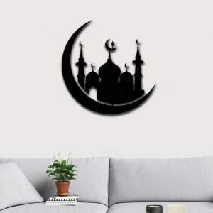 Muslim symbol Wood Wall Art | Wall Decor for Home and Office, Decorative Plaque Religious Positive Energy for Home & Office (2ft)