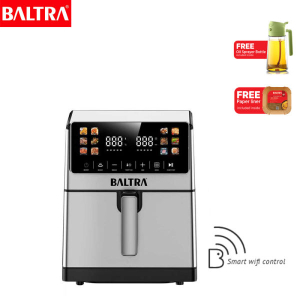 BALTRA Air Fryer | Aerocrisp | BAF 111 | 8 litre capacity | Wi-fi Operating | Adjustable temperature control | 60 min timer | 12 preset functions | Non-stick detachable tray | Automatic shut off | LED display with touch control | 2 year warranty