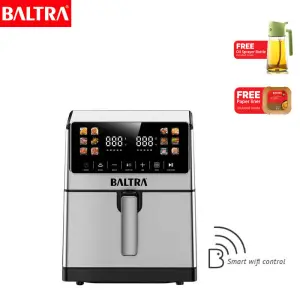 BALTRA Air Fryer | Aerocrisp | BAF 111 | 8 litre capacity | Wi-fi Operating | Adjustable temperature control | 60 min timer | 12 preset functions | Non-stick detachable tray | Automatic shut off | LED display with touch control | 2 year warranty