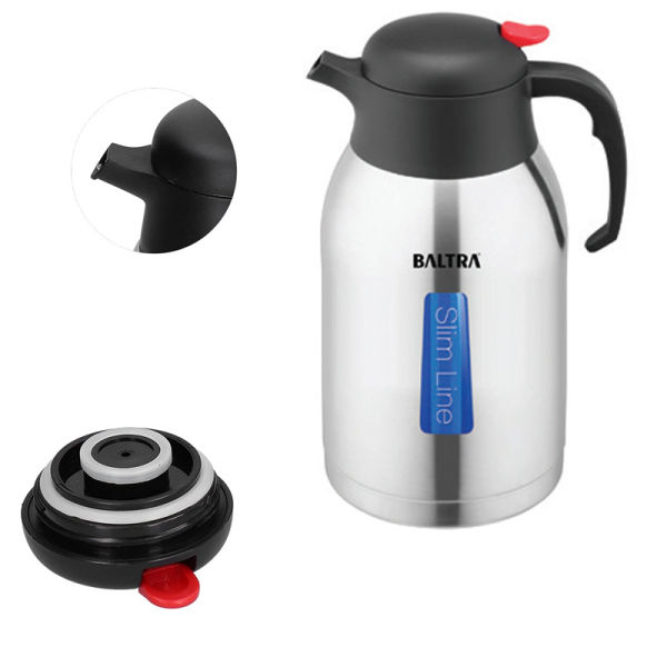BALTRA Coffee Pot | BSL 409 | 2000 ML | SS finish body with decorative design | Keeps hot & cold for 12 hours | 18/8 food grade materials | Keep hot & cold for 12 hours | 12 Month Warranty - Image 3