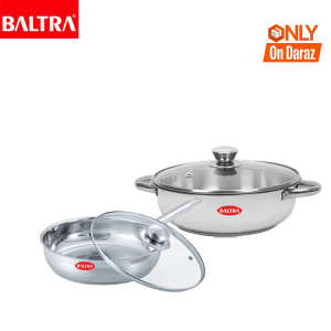 BALTRA Cookware Set | Sandwich Bottom | Induction Based | 26 cm Kadhai | 18 cm Fry pan | Heavy Gauge Aluminium Layer for optimum Transfer of Heat