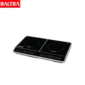 BALTRA Double Burner Induction | BIC 159 | Touch Control double burner | High efficiency, energy saving product | Environmental kitchen equipment | 100% pure copper coil | 8 Level Power Setting/Temperature Settings | 240 mins Timer & Preset Function