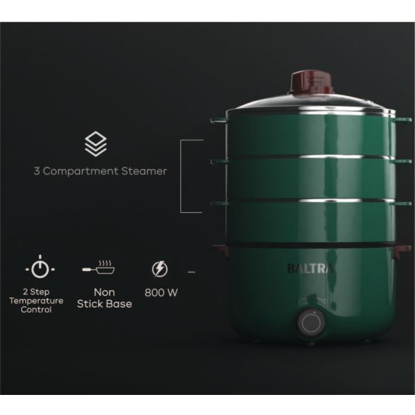 BALTRA Dumpling Electric Momo Maker - 800W / 3 level steam chambers / Non stick pot / 12 Month Warranty - Image 2