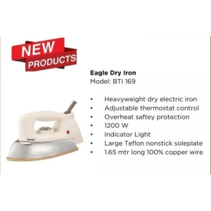 BALTRA Eagle Dry Iron 1200W (BTI 169) | Heavyweight Electric Iron with Teflon Soleplate