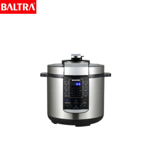 BALTRA Electric Pressure Cooker | Insta Cook | Capacity: 6 L | Digital LED display | Stainless steel housing & lid | 12 cooking function | Non stick coated cooking pot | 1000 W | 12 months warranty