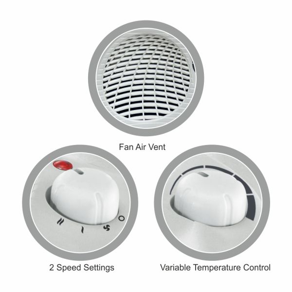 BALTRA Fan Heater | Feather | 2000 W | BTH 122 | 2 heat levels | Compact size & light weight | Superior heat distribution | Turbo fan motor for force air circulation | Thermostat for extra safety | 12 months warranty - Image 4