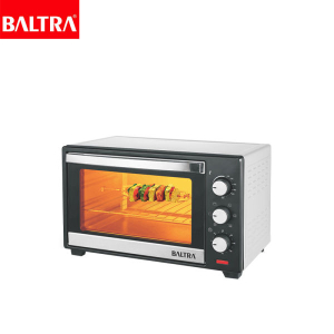 BALTRA Foster OTG Oven | 28 Ltr | Rotisserie and convection functions | Stainless steel handle and body | 60 mins timer with bell ring | Dual glass door | Variable heat selection | Chromed wire grill with handle |1600 W | 24 Months warranty