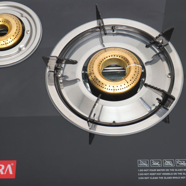BALTRA Glass Body 3 Burner Gas Stove | Grand 3 | Imported heat proof toughened glass top | High fuel efficiency brass burner | SS drip tray and metal knob | Heavy pan support | 360° nozzle | 12 months warranty - Image 5