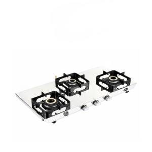 Baltra Nuvira 3 Burner Gas Stove BGS 211 | Mirror Finish Stainless Steel | Auto Ignition | Premium Brass Burners | 24 Months Warranty
