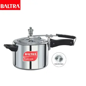 BALTRA Pressure Cooker | Fast Cook | 5 LTR | Induction Based | Automatic safety valve | Better pressure regulation | New improved vent weight | Long lasting sealing ring/gasket | 7 year warranty
