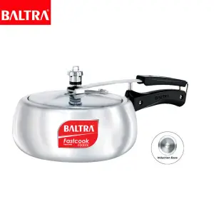 BALTRA Pressure Cooker | Foodie Regular Pressure Cooker |3.5L | Induction based | Automatic safety valve | Better pressure regulation | Rust proof components