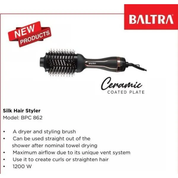 BALTRA Silk Hair Styler BPC862 1200W Ceramic Coated Plate - Image 2