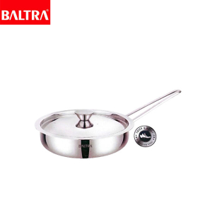 BALTRA Stainless Steel Fry Pan | Titanium | Strong and durable extra thick gauge | Easy to clean | Sturdy handle